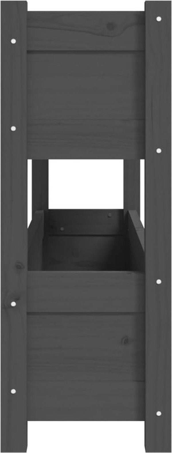 vidaXL Donica, szara, 112x25x66 cm, lite drewno sosnowe