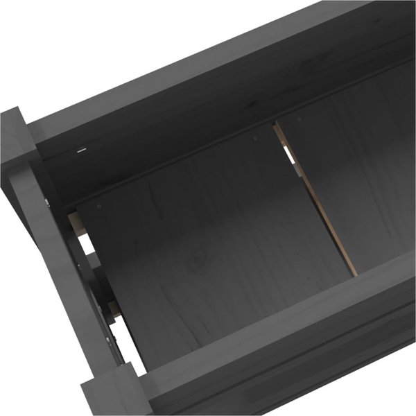 vidaXL Donica, szara, 112x25x66 cm, lite drewno sosnowe