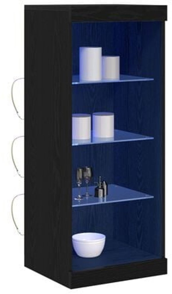 vidaXL Κονσόλα με LED Φωτισμό, Χρώμα Μαύρη Δρυς, 41x37x100 εκ.