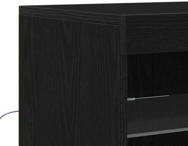 vidaXL Κονσόλα με LED Φωτισμό, Χρώμα Μαύρη Δρυς, 41x37x100 εκ.