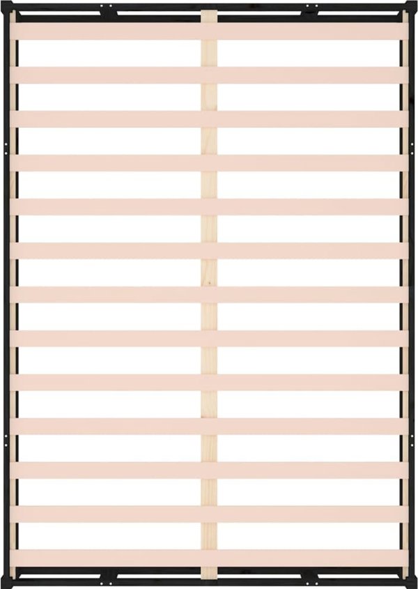 vidaXL Σκελετός κρεβατιού, μαύρος, 200x200 cm, μασίφ ξύλο