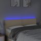 vidaXL κεφαλάρι κρεβατιού με LED, κρεμ, 144x5x78/88 cm, ύφασμα