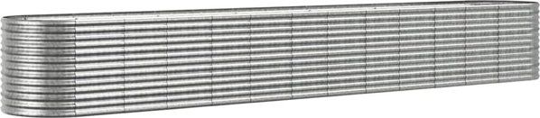 vidaXL vidaXL Donica ogrodowa, malowana proszkowo stal, 512x80x68 cm, srebrna