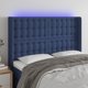 vidaXL Zaglowek do lozka z LED, mple, 147x16x118/128 cm, tkanina