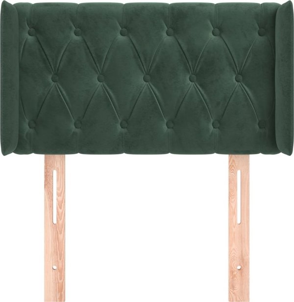 vidaXL Κεφαλάρι Uszak, σκούρο πράσινο, 83x16x78/88 εκ, βελούδο