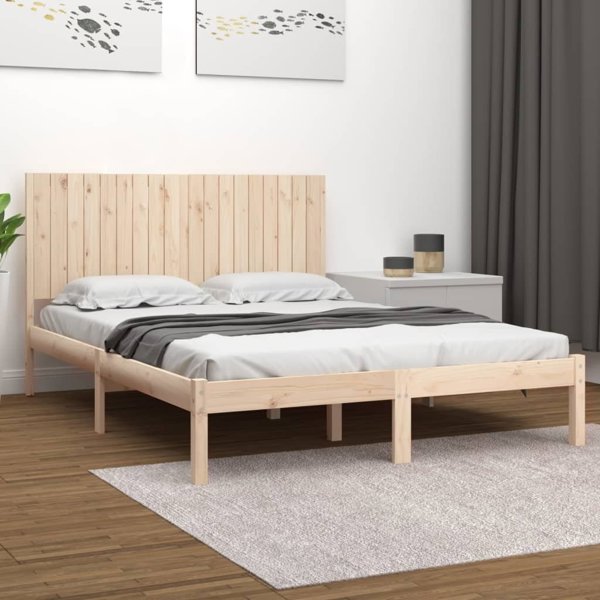 vidaXL Rama lotzka, lite drewno, 180x200 cm, 6FT, Super King
