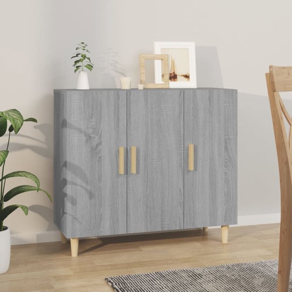 vidaXL Ντουλάπι γκρι δρυς σονόμα 90x34x80 cm από ξυλοπροϊόν