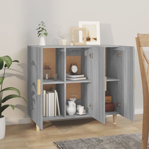 vidaXL Ντουλάπι γκρι δρυς σονόμα 90x34x80 cm από ξυλοπροϊόν