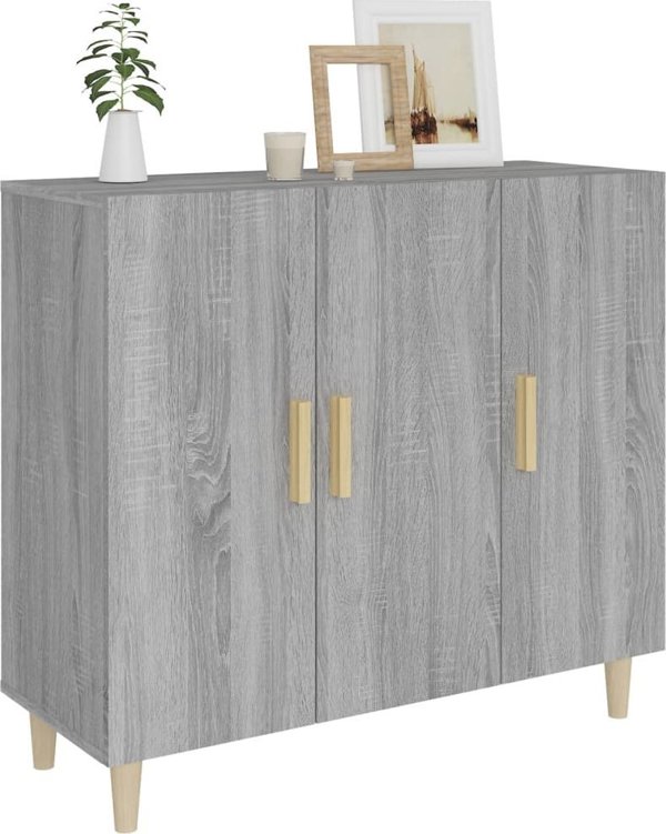 vidaXL Ντουλάπι γκρι δρυς σονόμα 90x34x80 cm από ξυλοπροϊόν
