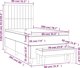 vidaXL Κρεβάτι Κοντινεντάλ με Στρώμα, taupe, ύφασμα, 80x200 cm