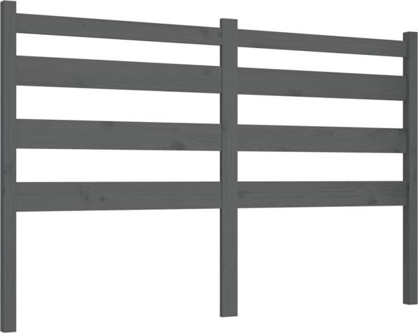 vidaXL Κεφαλάρι λευκού κρεβατιού, γκρι, 126x4x100 cm, μασίφ πεύκο