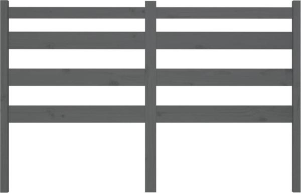 vidaXL Κεφαλάρι λευκού κρεβατιού, γκρι, 126x4x100 cm, μασίφ πεύκο