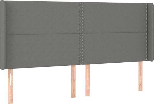vidaXL Λύκνο κρεβάτι κοντινεντάλ με στρώμα, σκούρα γκρι ύφασμα, 180x200 εκ.