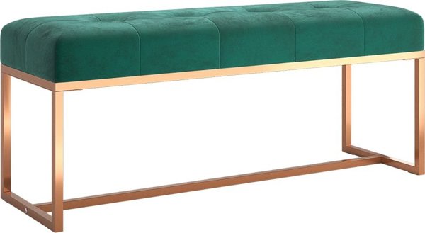 vidaXL Lawka ciemnozielona, 110x36x45 cm, tapicerowana aksamitem