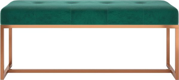 vidaXL Lawka ciemnozielona, 110x36x45 cm, tapicerowana aksamitem