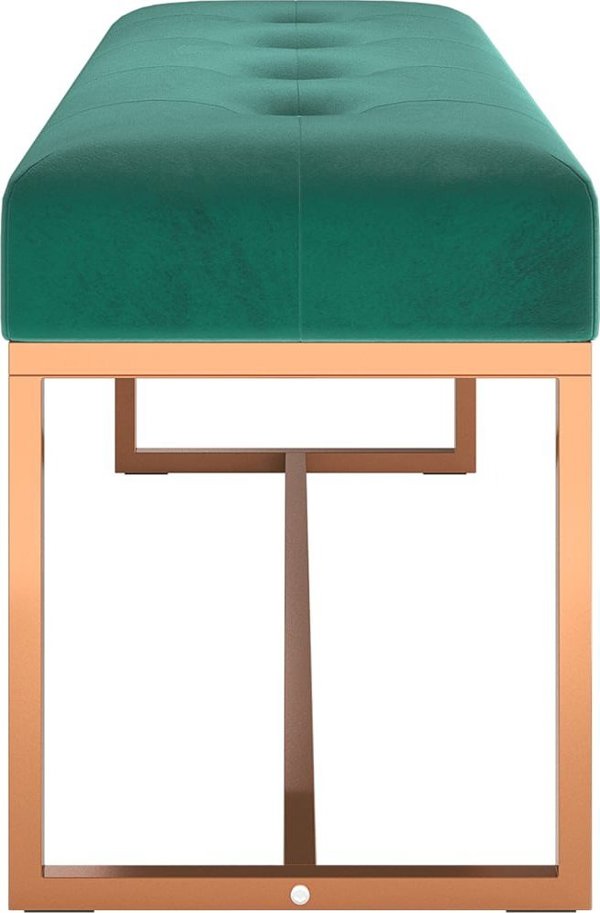 vidaXL Lawka ciemnozielona, 110x36x45 cm, tapicerowana aksamitem