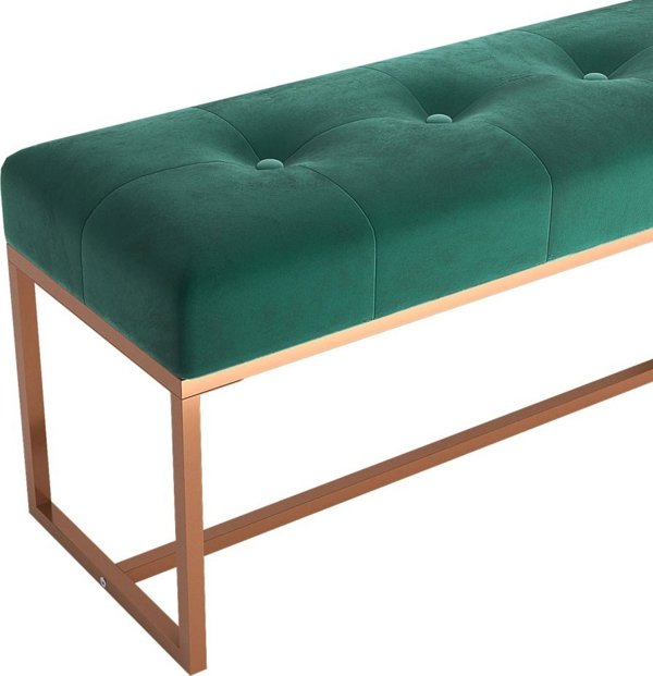vidaXL Lawka ciemnozielona, 110x36x45 cm, tapicerowana aksamitem