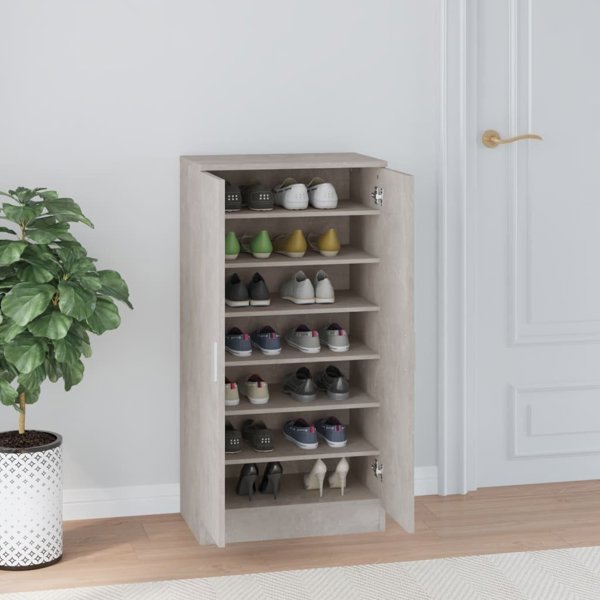 vidaXL Szafka na buty, szarosc betonu, 55x35x108 cm