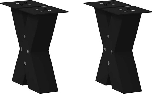 vidaXL Nogi do stolika kawowego, 2 szt., czarne, 30x(30-31) cm, stal