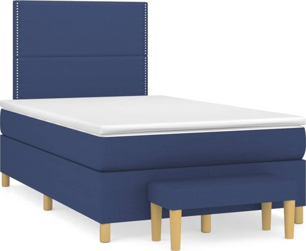 vidaXL Λύκνος κρεβάτι με στρώμα, μπλε, ύφασμα 120x200 εκ.
