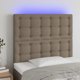 vidaXL Προσκέφαλο κρεβατιού με LED, taupe, 100x5x118/128 cm, ύφασμα