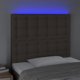 vidaXL Προσκέφαλο κρεβατιού με LED, taupe, 100x5x118/128 cm, ύφασμα