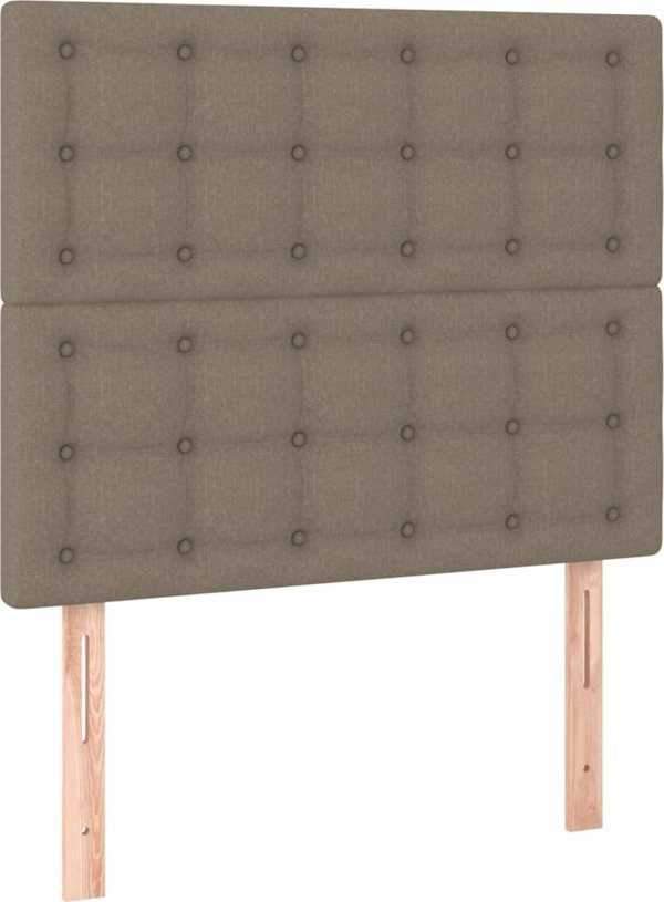 vidaXL Προσκέφαλο κρεβατιού με LED, taupe, 100x5x118/128 cm, ύφασμα