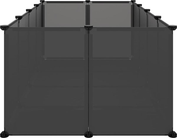 vidaXL Κλουβί για μικρά ζώα, μαύρο, 144x74x46.5 εκ., PP και ατσάλι