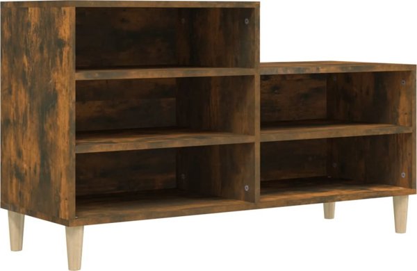 vidaXL Ραφιέρα παπουτσιών, καπνιστή δρυς, 102x36x60 εκ.
