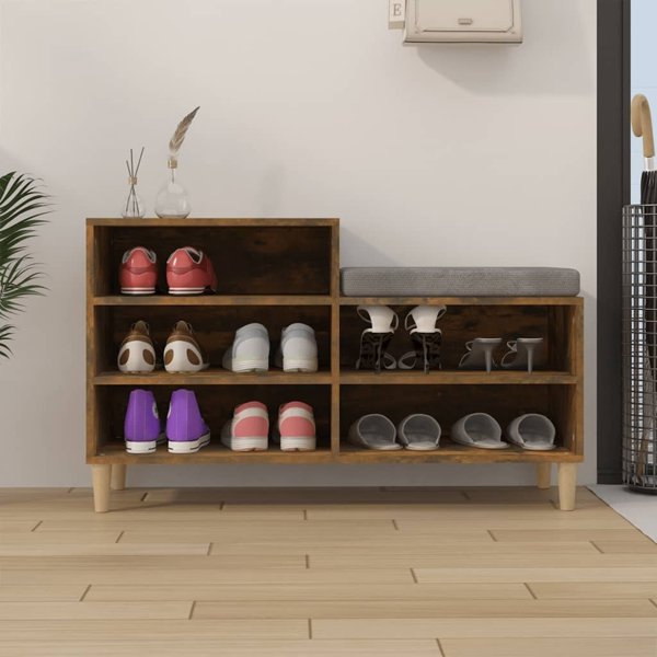 vidaXL Ραφιέρα παπουτσιών, καπνιστή δρυς, 102x36x60 εκ.