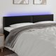 vidaXL Zaglowek do lozka z LED, czarny, 200x5x78/88 cm, sztuczna skora