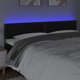 vidaXL Zaglowek do lozka z LED, czarny, 200x5x78/88 cm, sztuczna skora