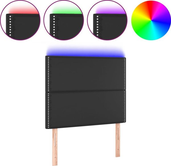 vidaXL Μαξιλάρι κεφαλής κρεβατιού μαύρο 100x5x118/128 cm από τεχνητό δέρμα
