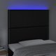 vidaXL Μαξιλάρι κεφαλής κρεβατιού μαύρο 100x5x118/128 cm από τεχνητό δέρμα