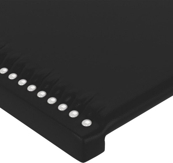 vidaXL Μαξιλάρι κεφαλής κρεβατιού μαύρο 100x5x118/128 cm από τεχνητό δέρμα