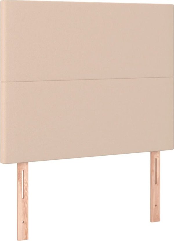 vidaXL Lozko kontynentalne z materacem i LED cappuccino ekoskora 90x190cm