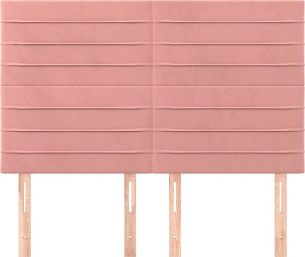 vidaXL 4 τεμάχια προσκέφαλα κρεβατιού ροζ 72x5x78/88 cm βελούδο