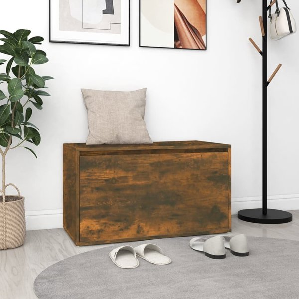 vidaXL Παγκάκι για προθάλαμο, 80x40x45 εκ., σε χρώμα καπνισμένης βελανιδιάς