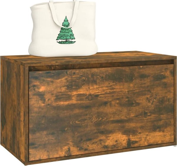 vidaXL Παγκάκι για προθάλαμο, 80x40x45 εκ., σε χρώμα καπνισμένης βελανιδιάς