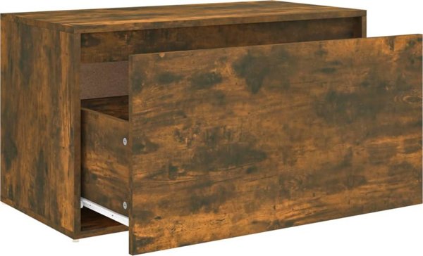 vidaXL Παγκάκι για προθάλαμο, 80x40x45 εκ., σε χρώμα καπνισμένης βελανιδιάς