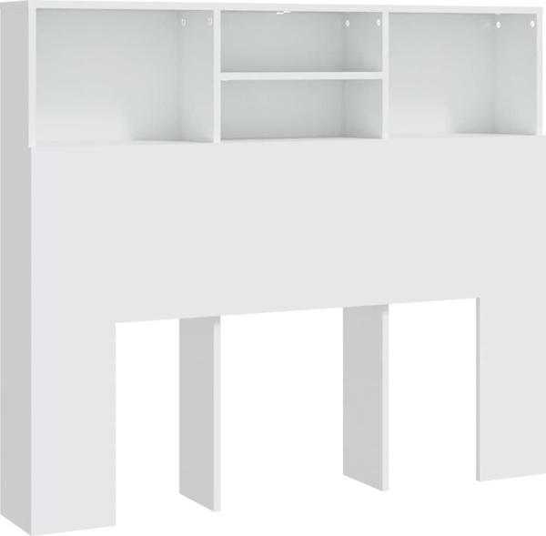 vidaXL κεφαλάρι κρεβατιού με ράφια λευκό 120x19x103,5 cm