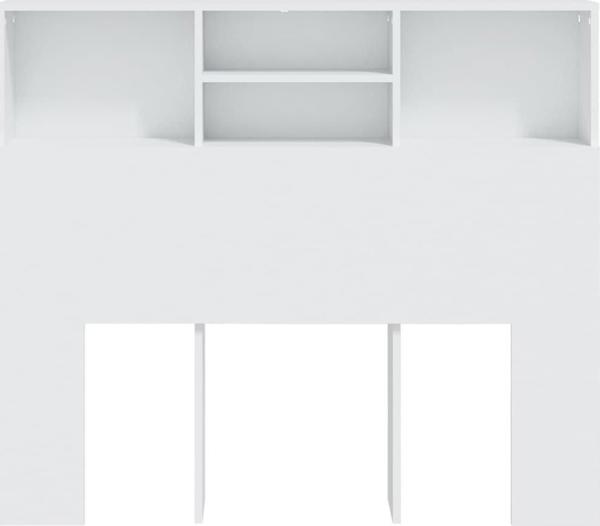 vidaXL κεφαλάρι κρεβατιού με ράφια λευκό 120x19x103,5 cm