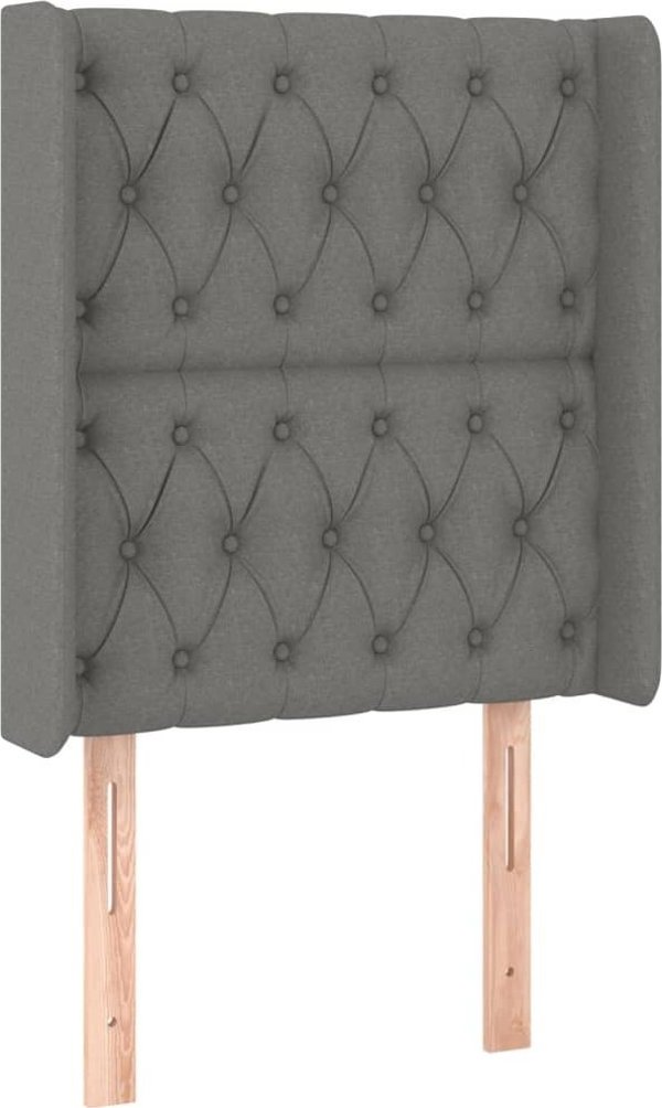 vidaXL Κεφαλάρι ουζάκ, σκούρο γκρι, 83x16x118/128 cm, ύφασμα