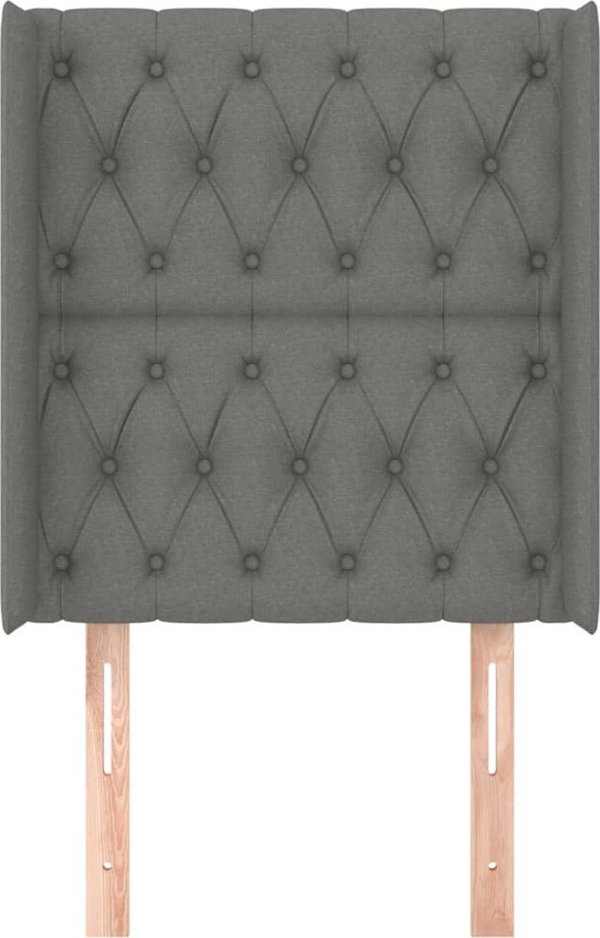 vidaXL Κεφαλάρι ουζάκ, σκούρο γκρι, 83x16x118/128 cm, ύφασμα