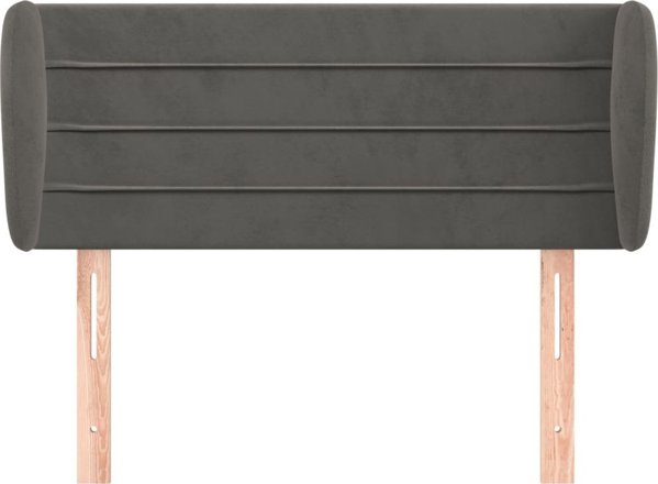 vidaXL Υποκέφαλο τύπου “Uszak”, σκούρο γκρι, 103x23x78/88 εκ., βελούδινο
