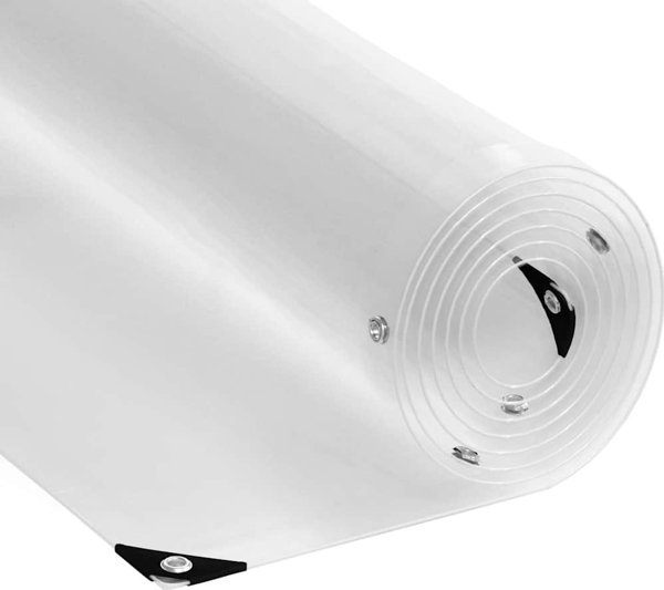 vidaXL Przezroczysta plandeka z oczkami 5x8 m PVC