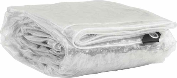 vidaXL Przezroczysta plandeka z oczkami 5x8 m PVC