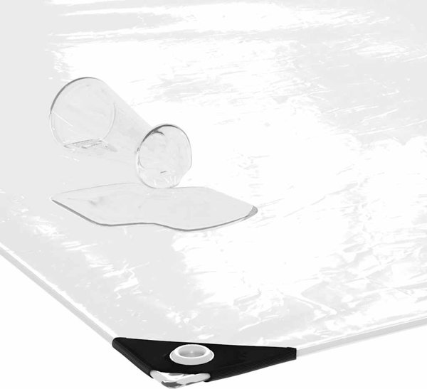 vidaXL Przezroczysta plandeka z oczkami 5x8 m PVC