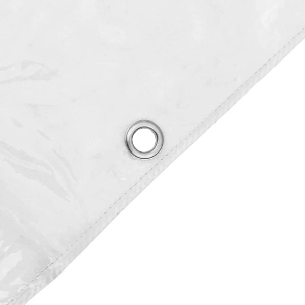 vidaXL Przezroczysta plandeka z oczkami 5x8 m PVC