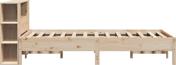 vidaXL Κρεβάτι με ράφι, χωρίς στρώμα, 140x200 εκ., συμπαγές πεύκο